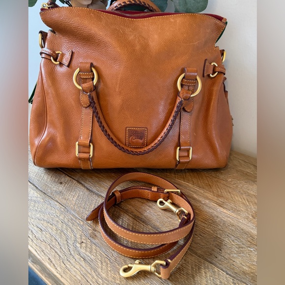 Dooney & Bourke Handbags - Dooney & Bourke Florentine Rich Brown Leather Satchel Shoulder Bag